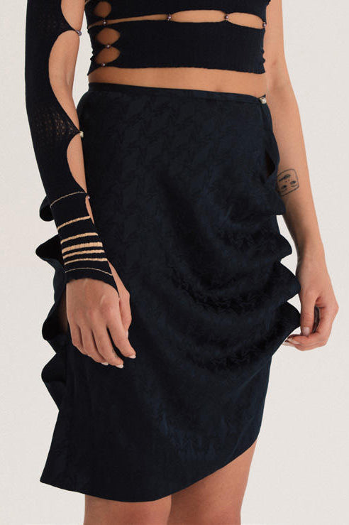 RUI Silk Jacquard Skirt RSS22WV09 Onyx Black